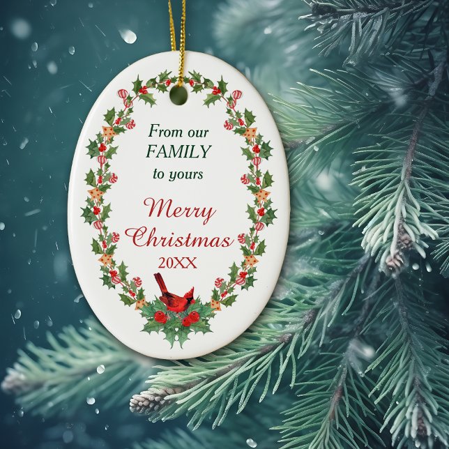 Décoration En Céramique Cardinal Rouge Holly Christmas Cookie (Créateur téléchargé)