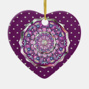 Décoration En Céramique Cardinal rouge Rosace