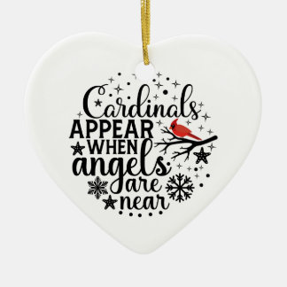 Décoration En Céramique Cardinals appear Heart Ceramic Ornament