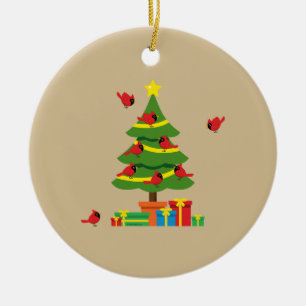 Décoration En Céramique Cardinaux rouges - Merrier de Noël passé ensemble