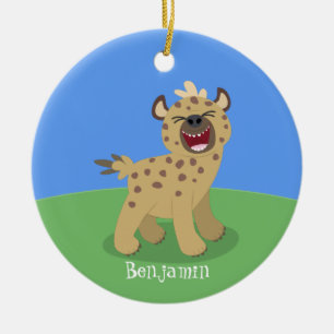 Décoration En Céramique Caricature amusante hyena riant illustration
