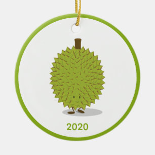 Décoration En Céramique Caricature de fruits durians Vert blanc Année 2020