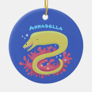 Décoration En Céramique Caricature humoristique murène verte