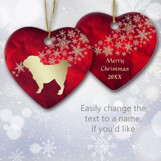 Décoration En Céramique Carlin Red Gold Snowflake (Créateur téléchargé)