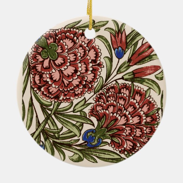 Décoration En Céramique Carnation Carrelage Fleur Antique Art Rustique (Dos)