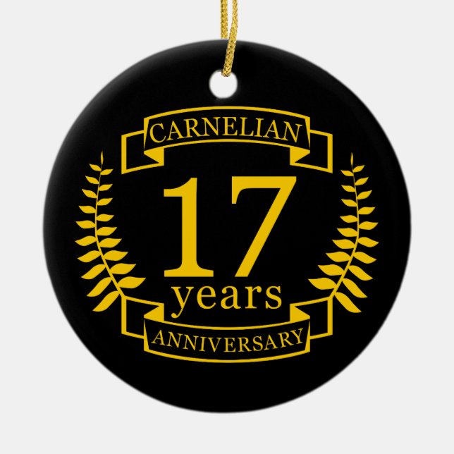 Décoration En Céramique Carnelian Gemstone mariage anniversaire 17 ans (Devant)