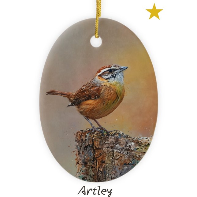 Décoration En Céramique Carolina Wren Peinture d'oiseaux sur mesure Année  (Créateur téléchargé)