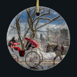 Décoration En Céramique Carriage Horses à Central Park Snow<br><div class="desc">Carriage horses pass by on a snowy day à Central Park,  NYC.</div>