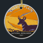 Décoration En Céramique Carrizo Plain Monument National Cercle Vintage<br><div class="desc">Conception de l'illustration vectorielle Carrizo Plain. Le parc est la plus grande prairie indigène restante en Californie et il comprend Peint Rock dans le Carrizo Plain Rock Art Discontiguous District.</div>