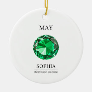 Décoration En Céramique Carte d'anniversaire personnalisée Emerald de mai