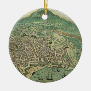 Décoration En Céramique Carte de Catane, de "Civitates Orbis Terrarum" par