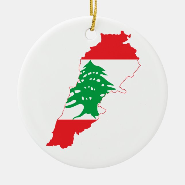Décoration En Céramique Carte de drapeau du Liban (Devant)