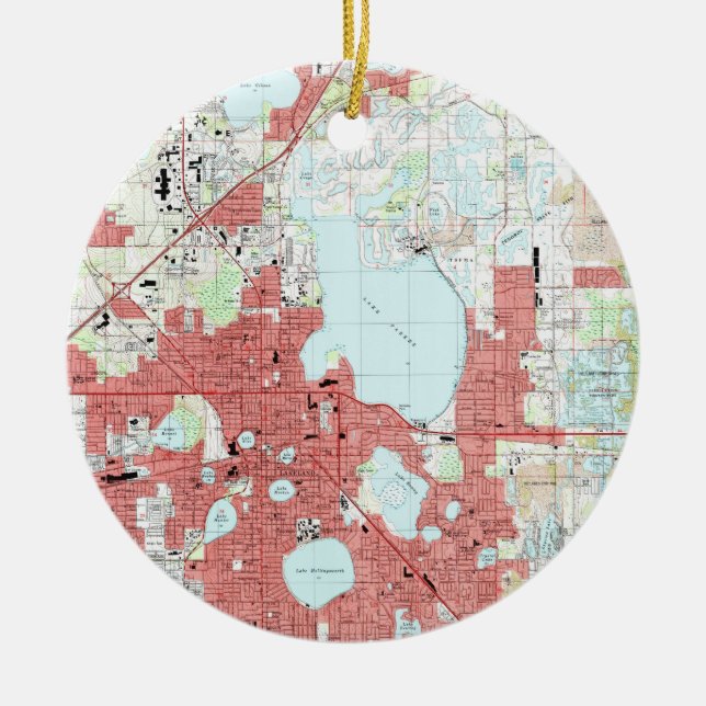 Décoration En Céramique Carte de Floride Lakeland (1994) (Devant)