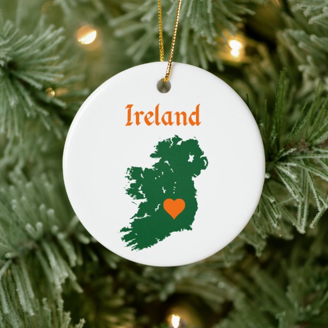 Décoration En Céramique Carte de l'Irlande (Arbre)