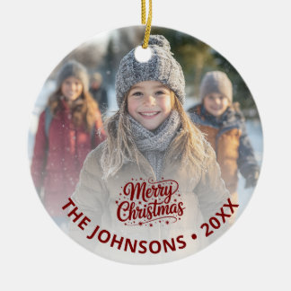 Décoration En Céramique Carte de Noël photo simple et élégante avec dégrad