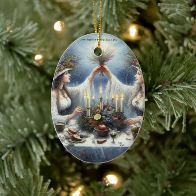 Décoration En Céramique Carte de vacances plate de célébration de Yule enc (Arbre)