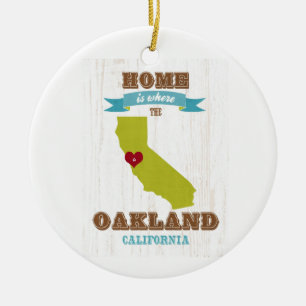 Décoration En Céramique Carte d'Oakland, la Californie - à la maison est