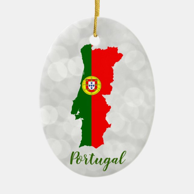 Décoration En Céramique Carte du drapeau portugais (Devant)