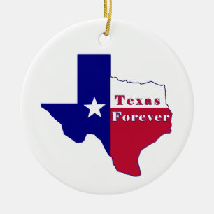 Décoration En Céramique Carte du drapeau Texas Forever