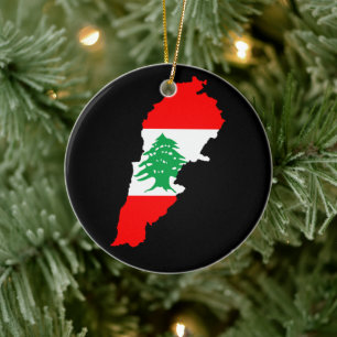 Décoration En Céramique Carte du Liban avec aimant en pierre de drapeau