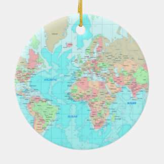 Décoration En Céramique Carte du monde