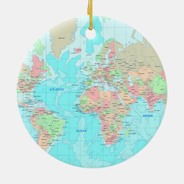 Décoration En Céramique Carte du monde (Dos)