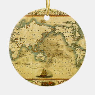 Décoration En Céramique Carte du monde antique