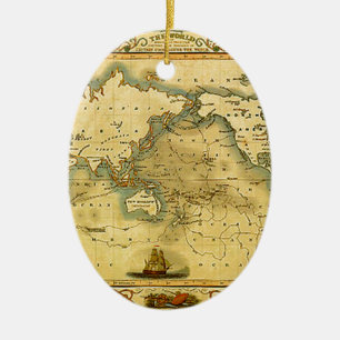 Décoration En Céramique Carte du monde antique