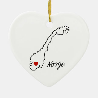 Décoration En Céramique Carte minimaliste de Norvège | Cadeau de fiançaill