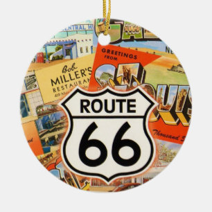Décoration En Céramique Carte postale colorée de la route 66