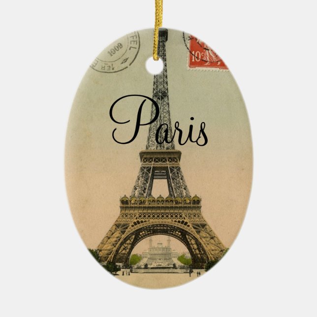 Décoration En Céramique Carte postale vintage de Paris France de Tour (Devant)