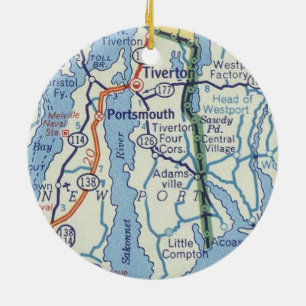 Décoration En Céramique Carte Vintage de Portsmouth