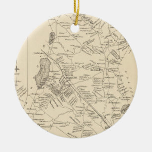 Décoration En Céramique Carte vintage de Salem le Massachusetts (1892)