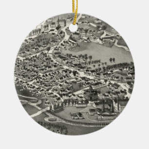 Décoration En Céramique Carte vintage de Sandwich MA (1884)