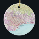 Décoration En Céramique Carte vintage de Santa Barbara la Californie<br><div class="desc">C'est une carte vintage de Santa Barbara la Californie à l'origine produite en 1952.</div>