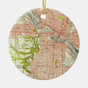 Décoration En Céramique Carte vintage de Youngstown Ohio (1951)