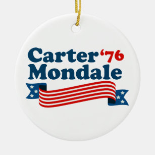 Décoration En Céramique Carter Mondale Démocrate Vintage les années 70 éle