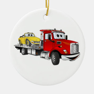 Décoration En Céramique Carton plat du Camion Rouge Tow