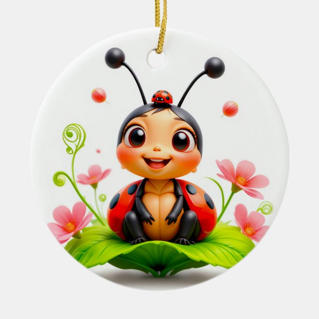 Décoration En Céramique Cartoon adorable Ladybug (Devant)