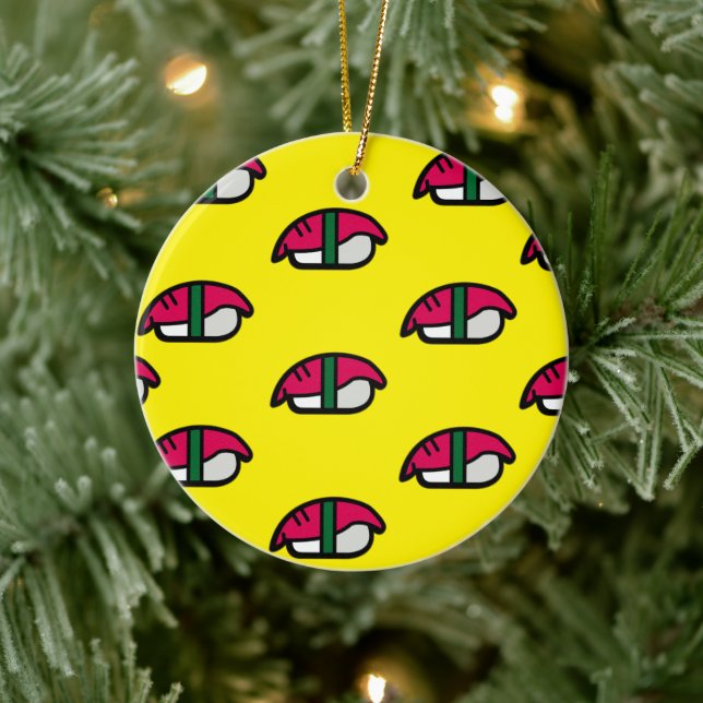 Décoration En Céramique Cartoon Kawaii Sushi, Riz de Poisson et Céramique  (Arbre)