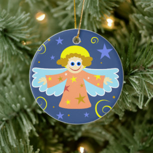 Décoration En Céramique Cartoon mignon Whimsical Angel Art de Noël