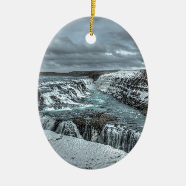 Décoration En Céramique Cascade de Gullfoss, Islande (Devant)