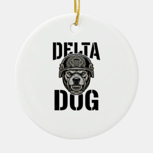 Décoration En Céramique Casque Bulldog Delta Dog Design de gravure vintage
