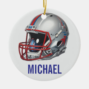 Décoration En Céramique Casque de football de motivation inspirante nom