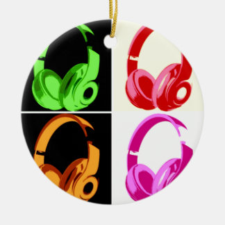 Décoration En Céramique Casque de quatre couleurs Pop Art Tête Téléphone