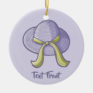 Décoration En Céramique Casquette de paille Lilac