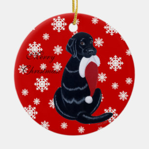 Décoration En Céramique Casquette noir personnalisé de Père Noël de No