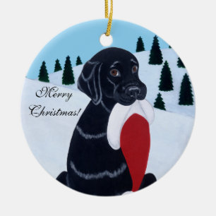 Décoration En Céramique Casquette noir personnalisé de Père Noël de No