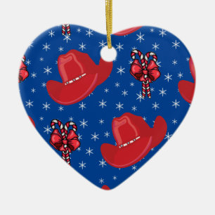 Décoration En Céramique Casquettes et sucres de canne de cowboy