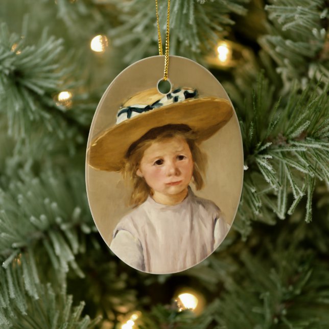 Décoration En Céramique Cassatt Child in Straw Hat (Arbre)